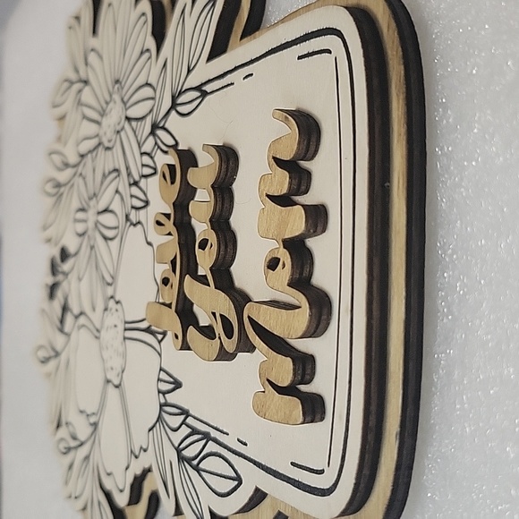 DIY Birthday Mothers Day Flower wood plaque paintable - Picture 5 of 6